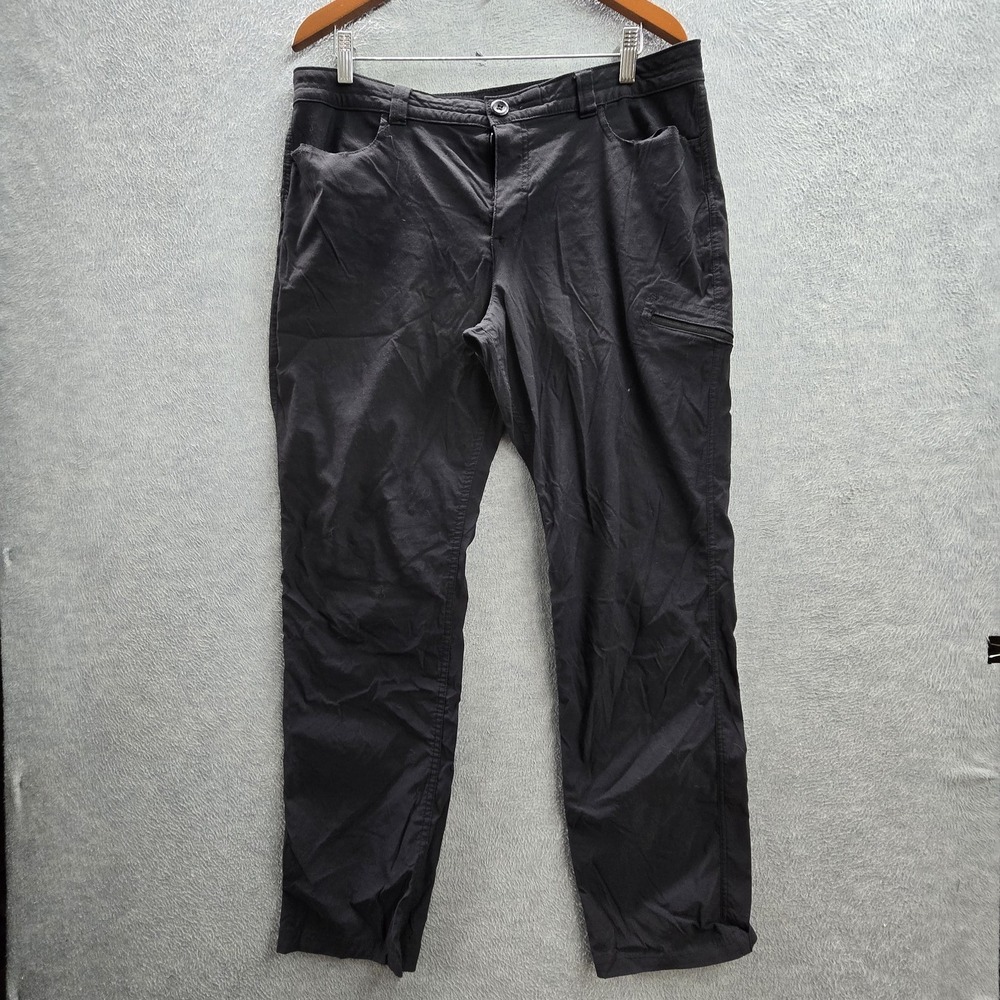 Eddie Bauer Women Pants 16 Black Nylon Chino Outdoor Hiking 29" READ